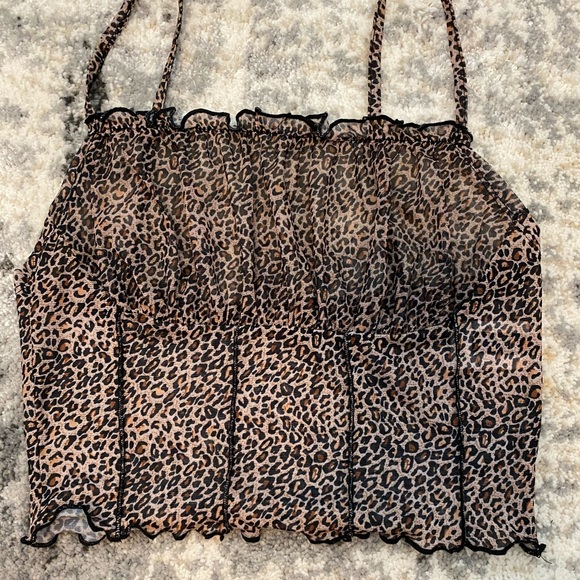 Sheer cheetah print top - Picture 3 of 5